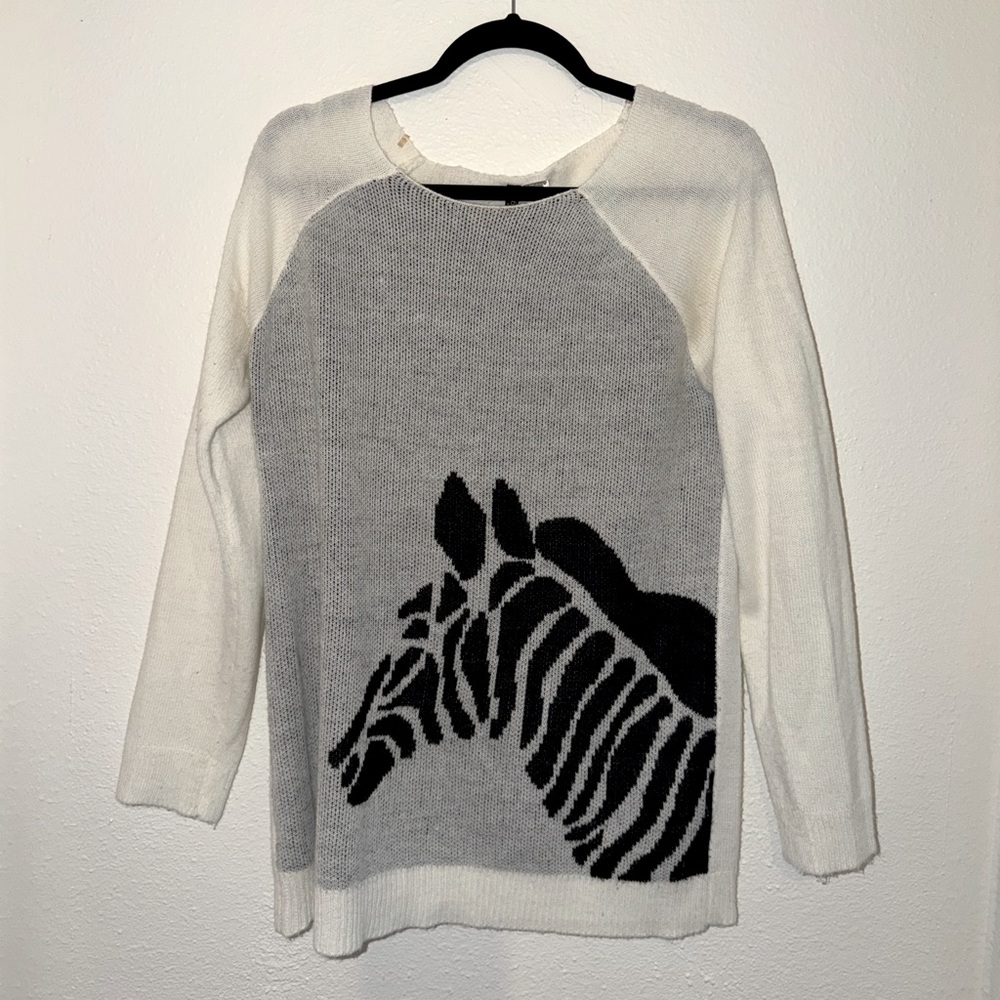 Zebra pattern black-and-white sweater by Absolutely